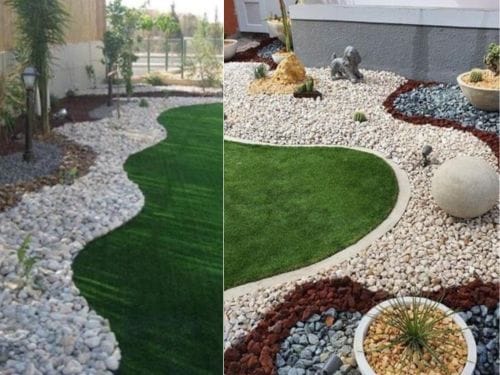 עיצוב גינות עם חלוקי נחל